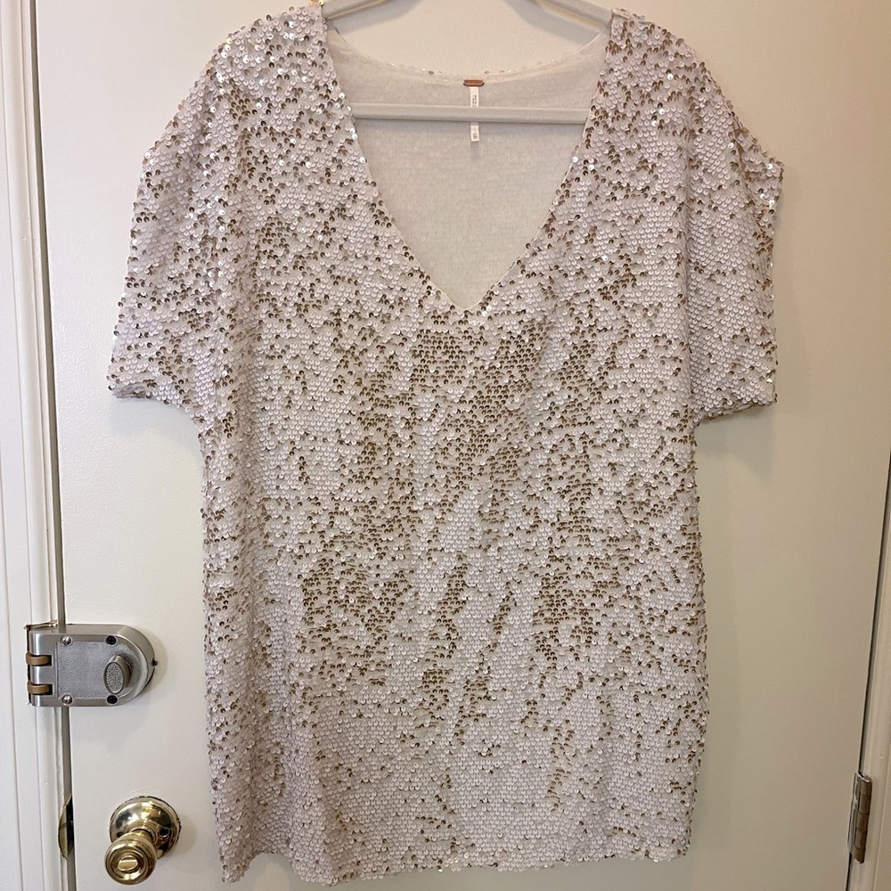 Free People Sequined Tunic Mini Dress